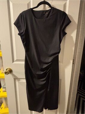 Nine West Black Short-Sleeve Midi Sheath Dress